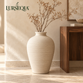 LURSEQIA™ Landmark Tall Ceramic Floor Vase — Textured Stoneware Decorative Vase for Dried Branches, Pampas & Entryway Styling