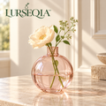 LURSEQIA™ Halo Round Glass Bud Vase — Sphere Flower Vase with Narrow Neck for Single Stems & Small Tabletop Arrangements