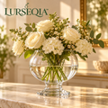 LURSEQIA™ Rise Footed Glass Vase — Pedestal Flower Vase for Dining Centerpieces, Fresh Bouquets & Shelf Styling