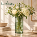LURSEQIA™ Reed Ribbed Glass Vase — Tall Fluted Flower Vase for Fresh Bouquets, Dining Tables & Console Decor