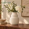 LURSEQIA™ Terrace Stepped Ceramic Vase — Tiered Stoneware Flower Vase for Entryway Consoles, Sideboards & Statement Decor